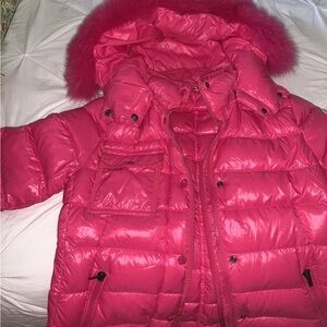 Age 14 pink moncler coat with fur hood don’t sell in stores anymore